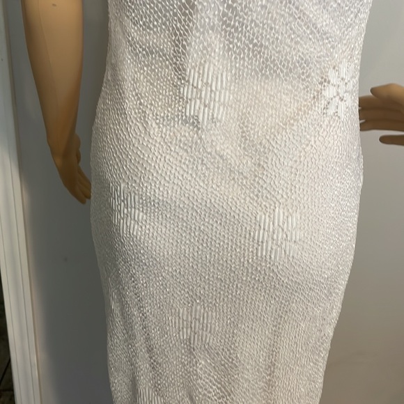 De Colores White boho fishnet maxi dress size small - Picture 7 of 11